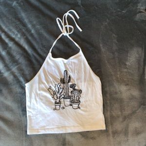 White halter top